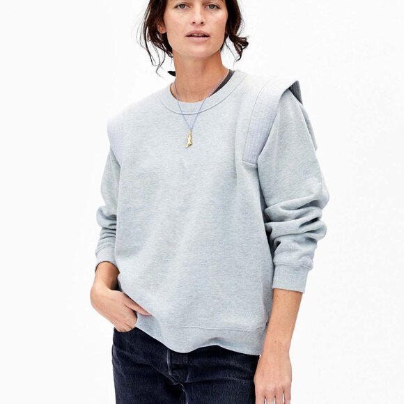 Clare V. Channel Quilted Crew Neck Sweatshirt - Picture 1 of 10